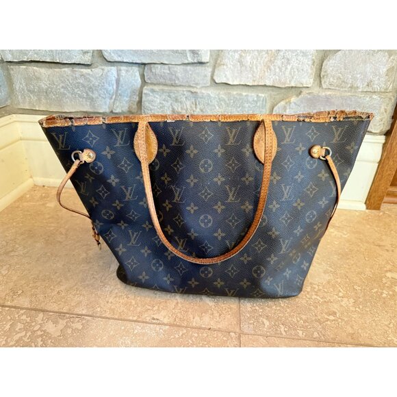 Louis Vuitton Neverfull MM Tote Monogram Canvas Leather Bag - Picture 1 of 5